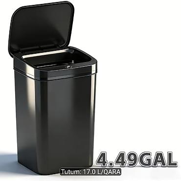 qızıl qabları: 17 litr tutumlu zibil qutusu sensor qapaqli təqdim olunur. uzerinde — 2