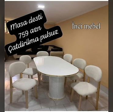 Qonaq otağı üçün, Yeni, Açılmayan, Oval masa, 6 stul lalafo.az -da Qonaq otağı üçün, Yeni, Açılmayan, Oval masa, 6 stul