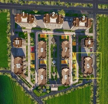 ала арча отель: 2 комнаты, 81 м², Элитка, 9 этаж, ПСО (под самоотделку)