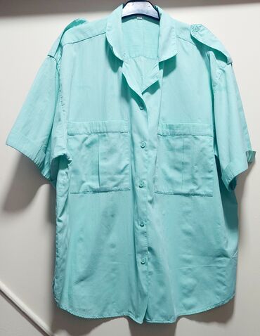 svecane zenske kosulje i bluze: 2XL (EU 44), 3XL (EU 46), Single-colored, color - Turquoise