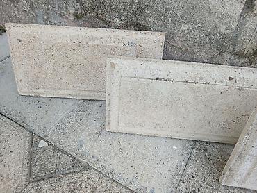 sintepon material: Aq daş dekorativ panellər - Material: təbii daş (açıq bej/aq rəng — 1