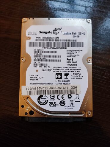 sert disk: Sərt disk (HDD) Seagate, 512 GB, İşlənmiş