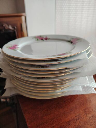 декоративные тарелки: Обеденный набор, Фарфор, 12 персон, Япония