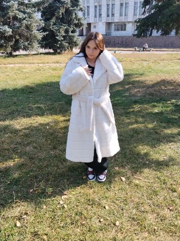 бриллианты с голубым: Шуба, Длинная модель, 3XL