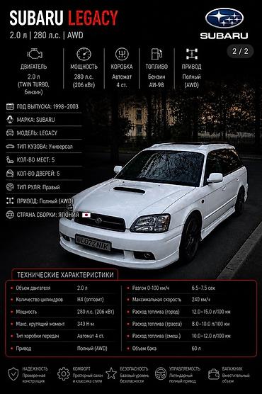 транс: Subaru Legacy: 1998 г., 2 л, Автомат, Бензин, Универсал — 1