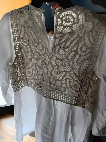 Haljine: Bela haljina sa heklanim prslukom - Model: bela pamučna/platnena — 6