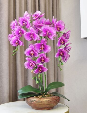 Другой домашний декор: Орхидея искусственная для декора в керамическом горшке Орхидея