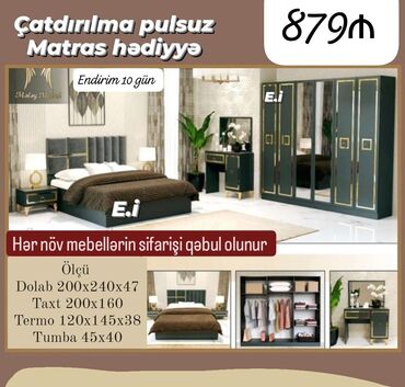Masa və oturacaq dəstləri: Təknəfərlik çarpayı