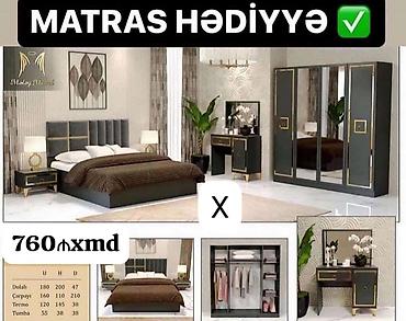 Yataq otağı dəsti – “Matrass hədiyyə” Komplekt: - 3 qapılı, güzgülü
