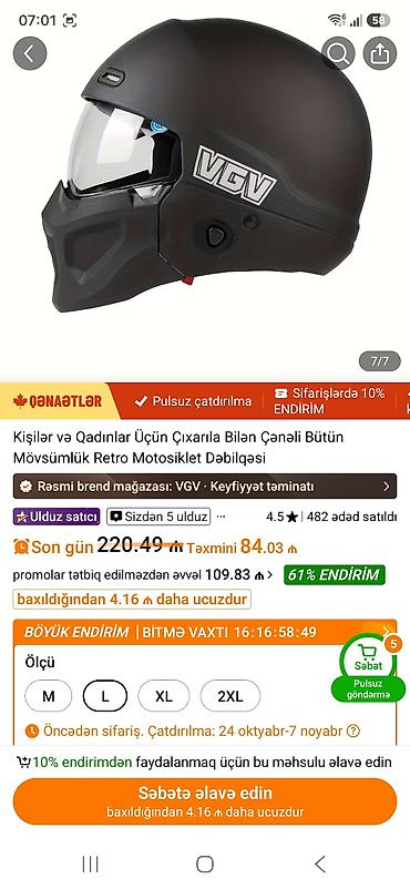 motor kaskı: Yenidi isdifade olunmuyub deyerinde qatqat asagi satilir brend maldi — 9
