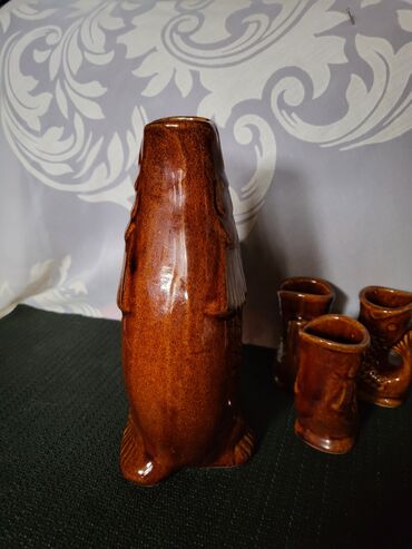 Čaše: Komplet nov za pice rucni rad 60te.Poljska. Komplet braon,rucni — 12