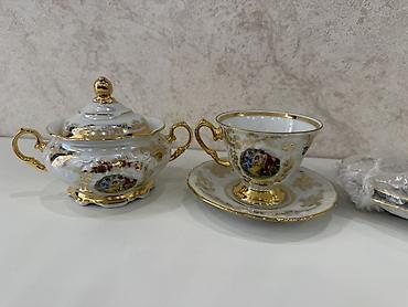 sous: Çay dəsti, rəng - Ağ, Farfor, Çexiya — 3