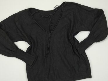 czarne t shirty damskie w serek: Sweter, Reserved, M, stan - Dobry