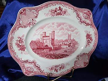 Ostali antikviteti: Servirni tanjir 1930g+ Johnson Brothers Old Britain Castels,Engleska — 6