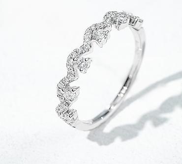 Үлпөт көйнөктөрү жана аксессуарлар: 💍 Кольцо из белого золота 750 пробы с лабораторными бриллиантами • — 1