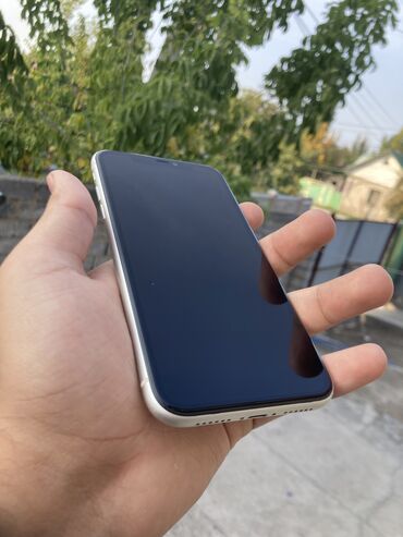 продать бу телефон: IPhone 11, Колдонулган, 64 ГБ, Ак, 79 %