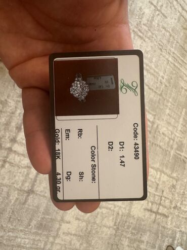 Üzüklər: Nişan, Üzük, Ağ qızıl, 750 Əyar, Brilyant, 1.01-1.50 Karat — 13