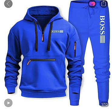 толстовка bmw: Мужской спортивный костюм, 2XL, Boss, Новый, цвет - Синий — 1
