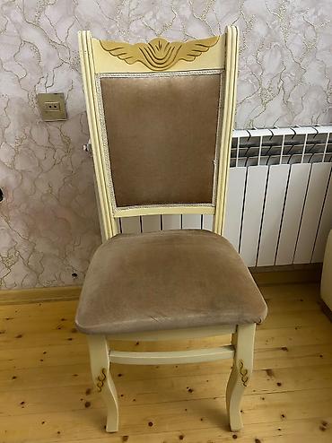 ağ stul: Qonaq otağı üçün, İşlənmiş, Açılan, Kvadrat masa, 6 stul — 3