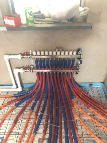 Монтаж и замена сантехники: Коллектор для теплого пола с расходомерами и циркуляционным насосом — 14