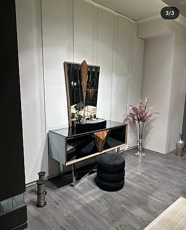 Premium yataq otağı dəsti - Dizayn: Müasir-geometrik üslub, qara