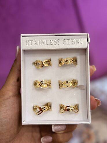 Bijuteriya dəstləri: Qızılı rəngli aksesuarlar seti – paslanmayan poladdan (316L) — 27