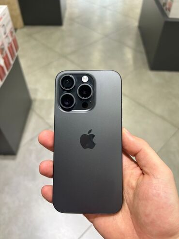 Apple iPhone: IPhone 15 Pro, 512 GB, Black Titanium, Simsiz şarj, Face ID, Sənədlərlə