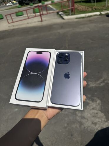 простые телефоны: IPhone 14 Pro Max, Б/у, 128 ГБ, Deep Purple, Коробка, 79 %