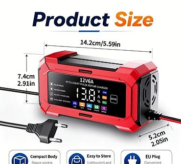 Инструменты для авто: 12V 6A Ağıllı Pulse Repair Akkumulyator Şarj Cihazı - — 1
