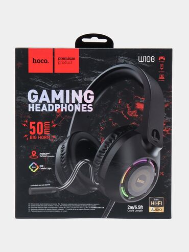 наушник игровой: Толук габариттүү, Hoco, Колдонулган, Кыймылга келтирчүүчү, Оюн үчүн
