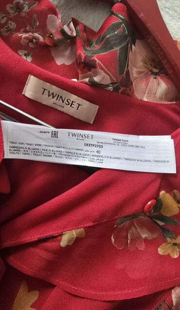 snegarice 36: Twinset S (EU 36), color - Red, Cocktail, Long sleeves
