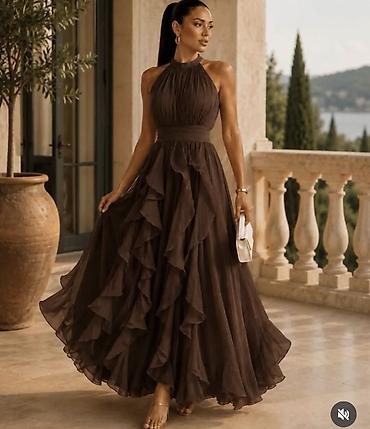 pull: Haljina elegantna,duga sa volanima,lepršava haljina A-kroja. - Gornji — 2