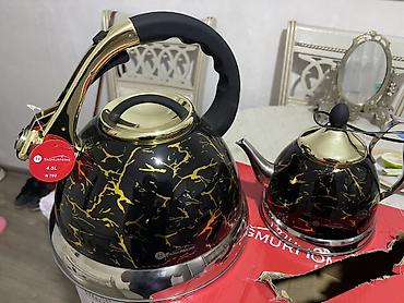 Çay dəsti, rəng - Qara, Metal