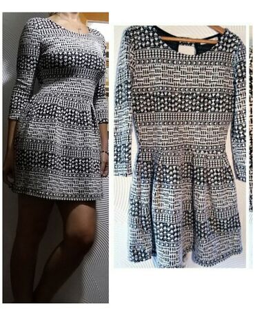 haljina univerzalna ara: Pull and Bear L (EU 40), bоја - Crna, Drugi stil, Dugih rukava