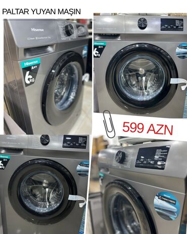 бу стиральная машина автомат: Paltaryuyan maşın Hisense, 6 kq, Yeni, Avtomat, Qurutmasız, Kredit yoxdur, Pulsuz çatdırılma