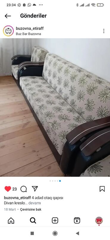 islenmis divan kreslo: İşlənmiş, 2 kreslo, Divan, Bazalı, Açılan