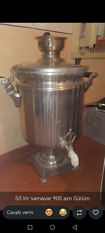 iphone x 200: 50 litr tutumlu metal samovar Xüsusiyyətlər: - Tutum: 50 litr – böyük — 1