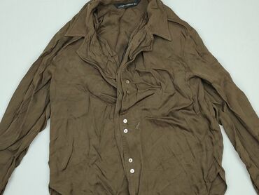 brązowa bluzki z długim rękawem: Koszula Damska, Zara, M, stan - Dobry