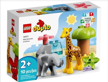 игрушки животные: Lego Duplo 10971Дикие животные Африки🦒🦏🐘🐒, рекомендованный возраст