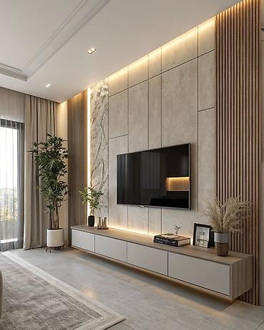 Фасадные 3D панели: Настенные декоративные панели и ТВ-зоны под ключ - Современные — 4