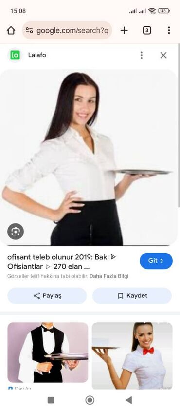 Əməkdaş axtarışı (vakansiyalar): Ofisiant tələb olunur, Kafe, Gündəlik ödəniş, İstənilən yaş, Təcrübəsiz