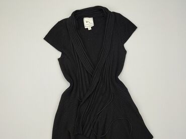 czarne t shirty w serek damskie: Kardigan, M, stan - Dobry