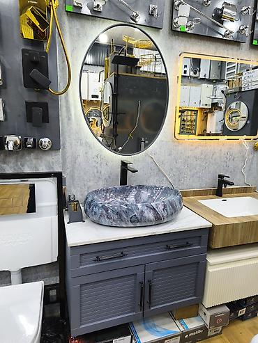 Santexnika: Hamam üçün premium lavabo dəsti - Üstəqoyma lavabo: Ovala yaxın — 1