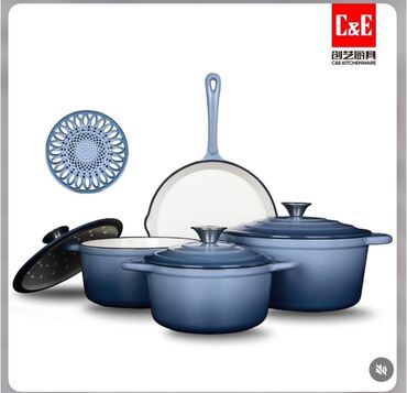 эмалированные кастрюли набор: Набор посуды C&E Kitchenware из чугуна с эмалированным покрытием