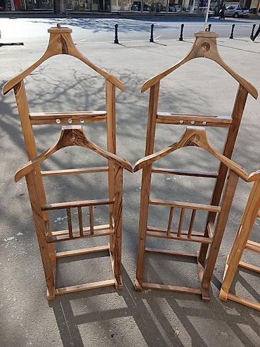 cay servizi: Taxta geyim dayağı (valet stand) - Material: təbii ağac, hamar — 9