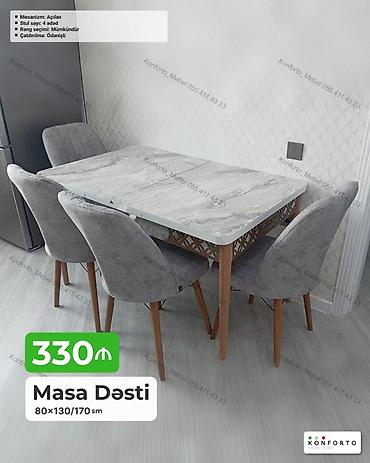 Masa Dəsti – açılan mexanizmli - Ölçü: 80×130/170 sm (masa uzadılaraq