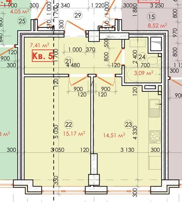 клубный дом квартира: Строится, Индивидуалка, 1 комната, 40 м²