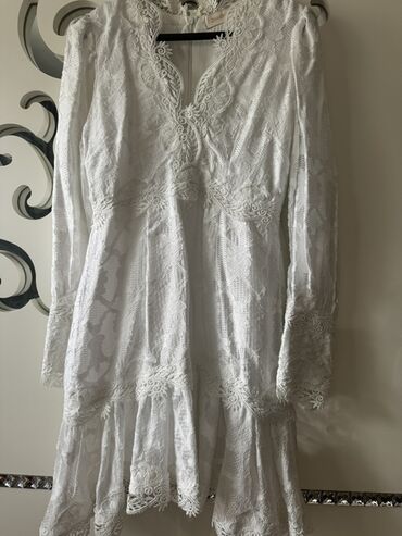 Ziyafət donları: ZIMMERMANN ağ krujeva don - Rəng: qar kimi ağ - Material: incə — 2