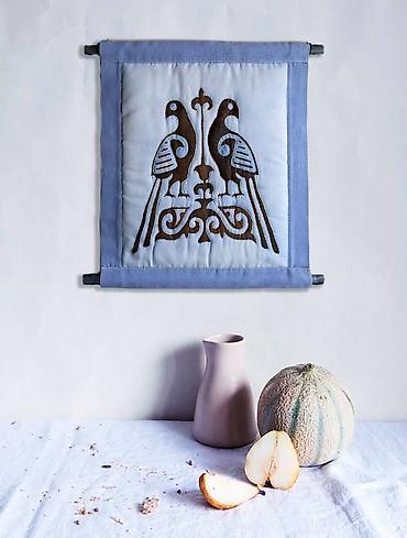 Панно: Объемные шелковые стеганные панно. старинный кыргызский орнамент — 19