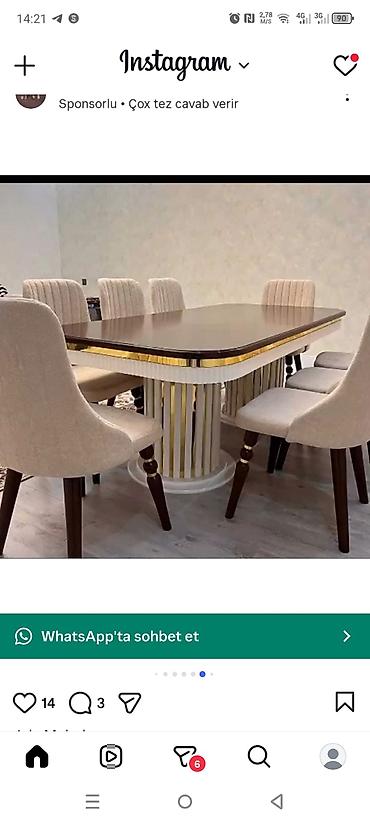 mdf panel: Qonaq otağı üçün, Yeni, Açılmayan, Oval masa, 6 stul — 1